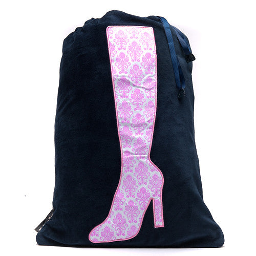 Bootylicious Boot Bag - Navy/Damask