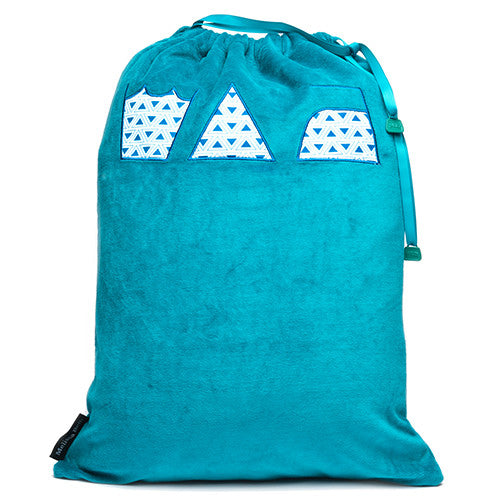 Wash, Dry and Repeat Laundry Bag - Teal/Triangle